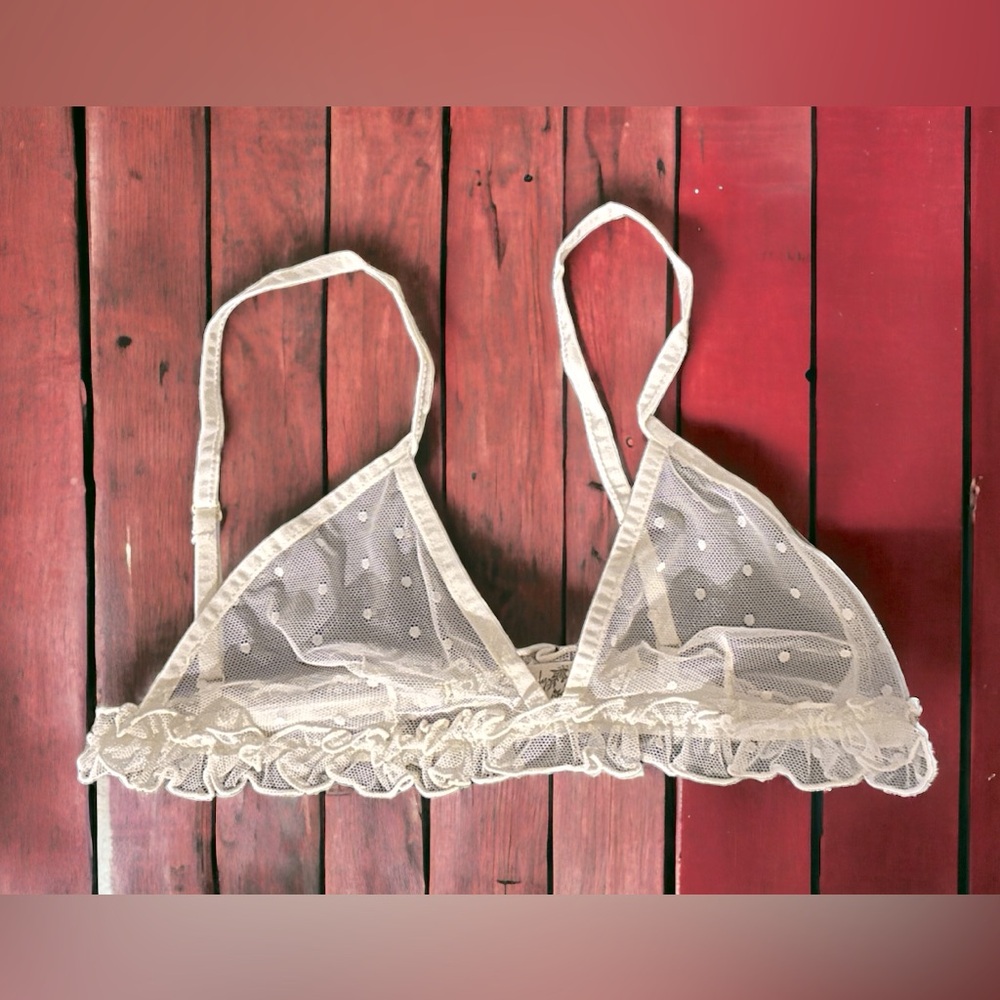 Free People Intimately |Polka Dot & Ruffled Lace Bralette | Sz: XS